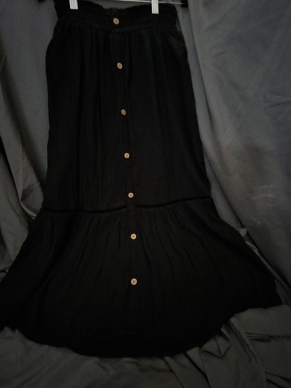 SO Brand Skirt Black Button-Front Maxi Skirt